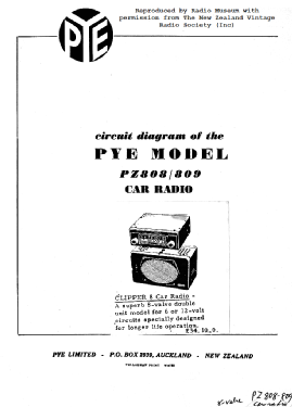Model 809 PZ809; Pye N.Z. Ltd.; Waihi (ID = 3037586) Radio