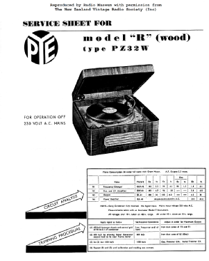 Model R PZ32W; Pye N.Z. Ltd.; Waihi (ID = 3067499) Radio