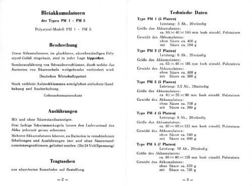 Blei-Akkumulator PM1; Quaiser, D., Dresden (ID = 1892403) Power-S