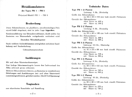 Blei-Akkumulator PM1; Quaiser, D., Dresden (ID = 1892403) A-courant