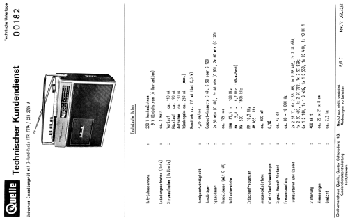 Universum CTR2724A Best. Nr. 00182; QUELLE GmbH (ID = 904728) Radio