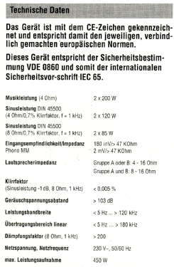 High Performance RC Power Amplifier Universum M-A 1000; QUELLE GmbH (ID = 2827015) Ampl/Mixer