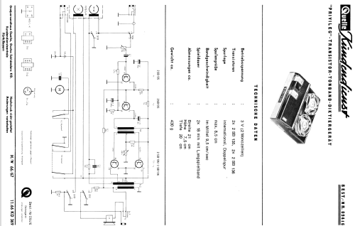 Privileg Transistor-Klein-Diktiergerät 09416; QUELLE GmbH (ID = 1637457) R-Player