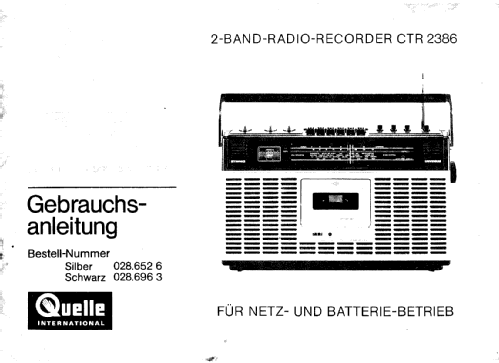 Radio-Recorder CTR 2386; QUELLE GmbH (ID = 1391387) Radio