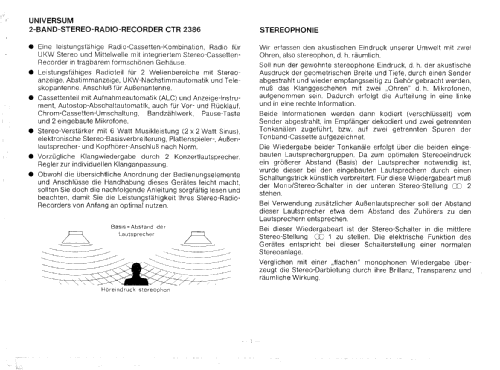 Radio-Recorder CTR 2386; QUELLE GmbH (ID = 1391388) Radio