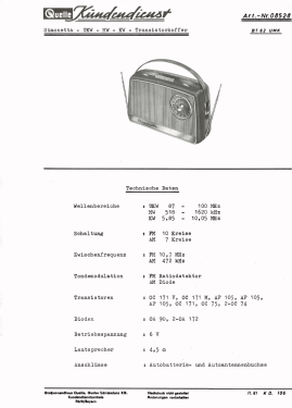 Simonetta BT 62 UMK Art. Nr. 08528; QUELLE GmbH (ID = 2705298) Radio