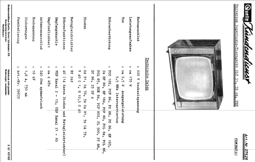 SLT-51 Bestell Nr. 05726; QUELLE GmbH (ID = 1814928) Television