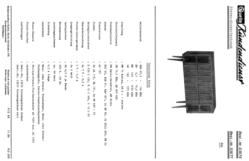 Universum Stereo Konzerttruhe Vollstereo 864 Best. Nr. 03676; QUELLE GmbH (ID = 629473) Radio