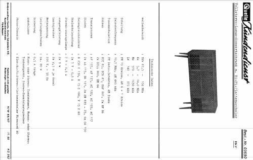 Vollstereo-Luxus-Konzertschrank Best. Nr. 03690 Ch= 864V; QUELLE GmbH (ID = 626483) Radio