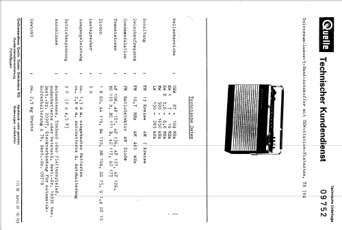 Universum TR784 Best. Nr. 09752; QUELLE GmbH (ID = 285009) Radio