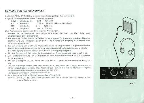 Universum 4-Band-Radio-Cassetten-Kombination CTR 2369 Best.-Nr. 002. 494 4; QUELLE GmbH (ID = 2592855) Radio