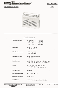 Universum Autokoffer BT945 Art.-Nr. 09256; QUELLE GmbH (ID = 2705395) Radio