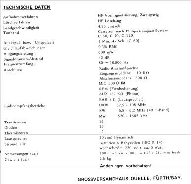 Universum CTR2724; QUELLE GmbH (ID = 657698) Radio