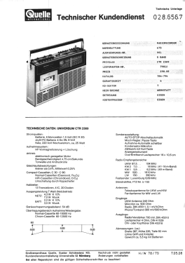 Universum CTR 2389; QUELLE GmbH (ID = 3151369) Sonido-V