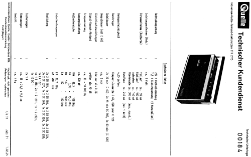 Universum CTR-2715 Best. Nr. 00184; QUELLE GmbH (ID = 855561) Radio