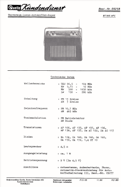 Universum-Luxus-Autokoffer-Super BT965 AFC Art.-Nr. 09258; QUELLE GmbH (ID = 2709078) Radio