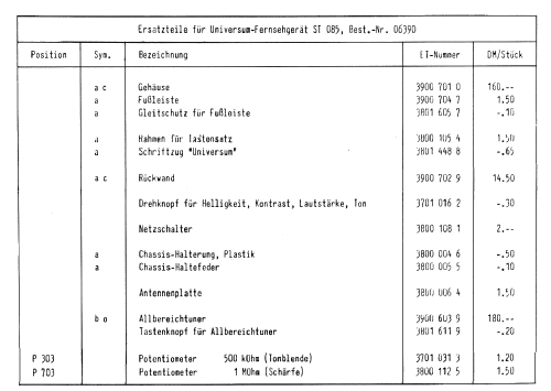 Universum ST-085 Bestell Nr. 06390; QUELLE GmbH (ID = 890315) Television