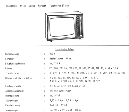 Universum ST-884; QUELLE GmbH (ID = 837116) Television