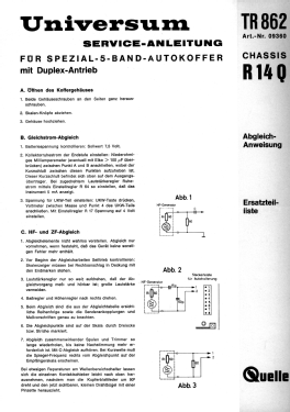 Universum TR862 Ch= R14Q Best.-Nr. 09360 ; QUELLE GmbH (ID = 3100947) Radio