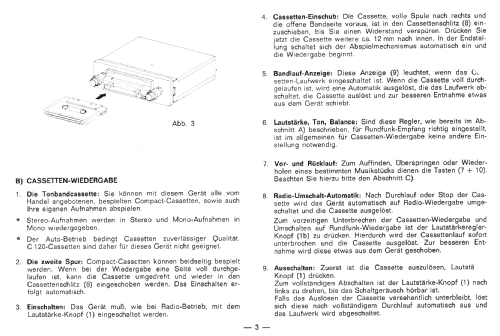 Universum UKW Cassetten Stereo ACR 2765 Bestell-Nummer 015.268 6; QUELLE GmbH (ID = 2380453) Car Radio