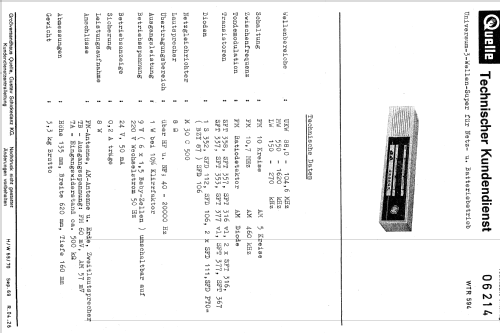 Universum 3-Wellen-Super WTR594 Ch= 06214; QUELLE GmbH (ID = 614519) Radio