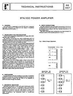 Power Amplifier STA 100; Radford Audio Ltd.; (ID = 2715834) Ampl/Mixer