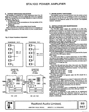 Power Amplifier STA 100; Radford Audio Ltd.; (ID = 2715835) Ampl/Mixer