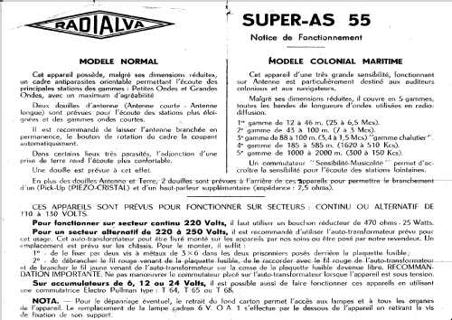 Super-As 55; Radialva, Véchambre (ID = 1203936) Radio