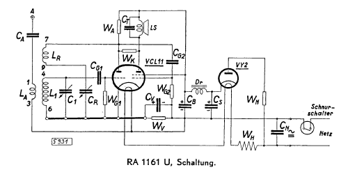 Allstrom-Kleinempfänger RA1161U; Radio Amateur, (ID = 2652580) Radio