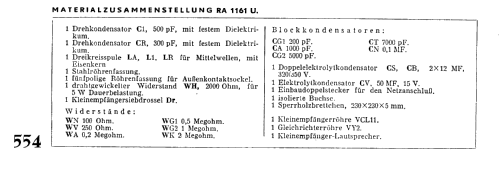 Allstrom-Kleinempfänger RA1161U; Radio Amateur, (ID = 2652582) Radio