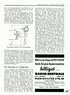 Röhrenprüfgerät RA1150W; Radio Amateur, (ID = 2760053) Equipment