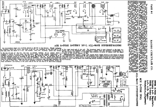 ACE 5 tube super Dual All-Wave; Radio Circular Co.; (ID = 378854) Radio