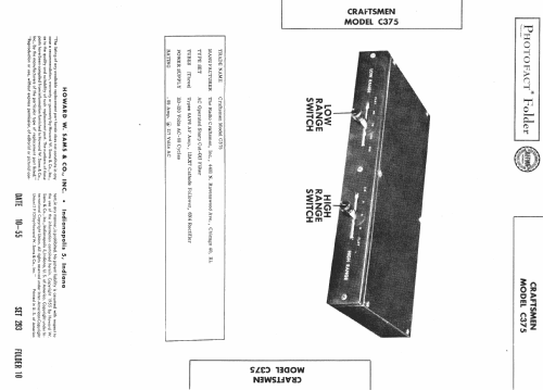 C375 Sharp Cut-Off Filter; Radio Craftsmen Inc. (ID = 474108) Diversos