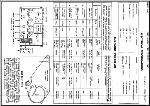 RC-1 AM-FM Tuner; Radio Craftsmen Inc. (ID = 474616) Radio