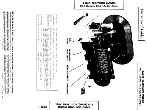 RC-1 AM-FM Tuner; Radio Craftsmen Inc. (ID = 974671) Radio