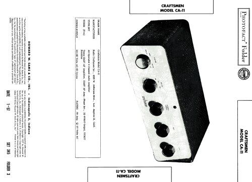 Maestro CA-11; Radio Craftsmen Inc. (ID = 1776014) Ampl/Mixer