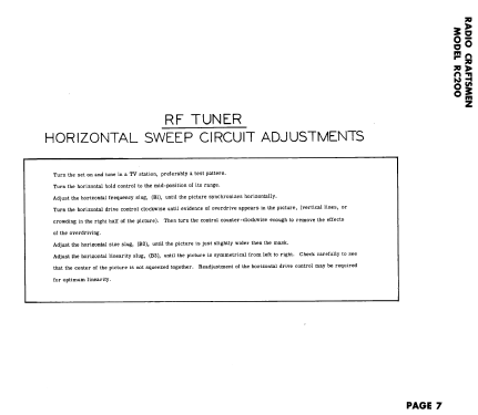 RC200; Radio Craftsmen Inc. (ID = 2940593) Television