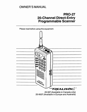 Pro-27 FM Monitor/Receiver 20-108; Radio Shack Tandy, (ID = 3123567) Amateur-R