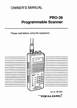 Pro-39 Cat. No. 20-303; Radio Shack Tandy, (ID = 3122409) Amateur-R