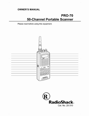 Pro-70 Cat. No. 20-310; Radio Shack Tandy, (ID = 3123695) Amateur-R