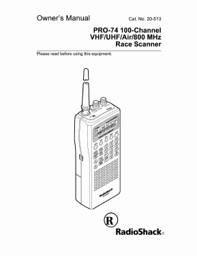 Pro-74 Cat. No. 20-513; Radio Shack Tandy, (ID = 3124250) Amateur-R