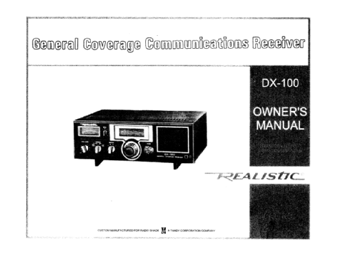 Realistic DX-100; Radio Shack Tandy, (ID = 2560214) Amateur-R