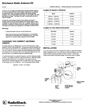 Shortwave Radio Antenna Kit Cat. No. 278-758; Radio Shack Tandy, (ID = 3080448) Antenna