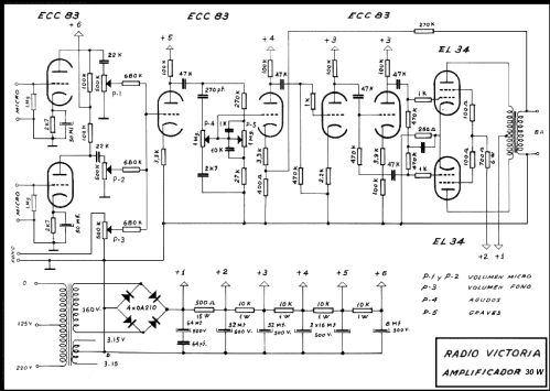 Amplificador 30 W; Radio Victoria; (ID = 2426718) Ampl/Mixer