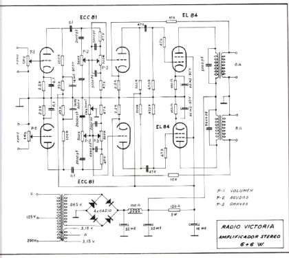Amplificador Stereo 6+6 W; Radio Victoria; (ID = 2426664) Verst/Mix