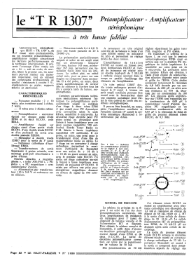 Préamplificateur-Amplificateur stéréophonique TR 1307; Radio Voltaire; (ID = 2739217) Ampl/Mixer