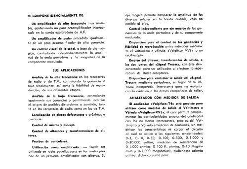 Analizador Electrónico - Signal Tracer - Valgifson T-4; Radio Watt Valgifson (ID = 2534770) Equipment