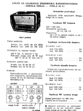 Tesla 58U; Radioindustrija (ID = 3015173) Radio