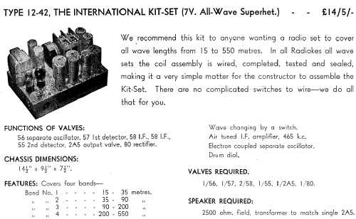 International All wave 7 12-42; Radiokes; Sydney (ID = 1790311) Kit