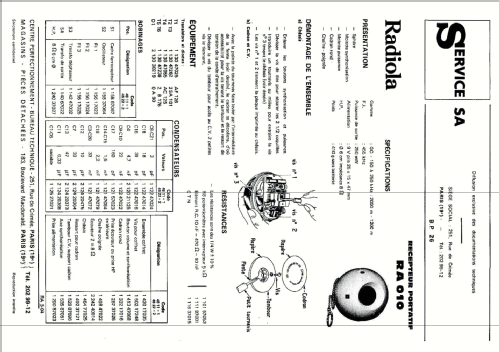 RA010 ; Radiola marque (ID = 2401480) Radio